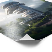 Futuristic skyscraper in the middle of the jungle fotodruck (Ecke)