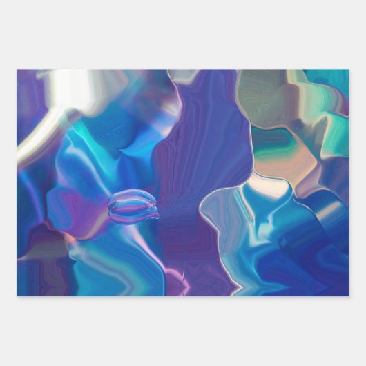 Futuristic Space Pink Blue Ombre Fantasy Geschenkpapier Set (Vorderseite 2)