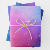 Futuristic Space Pink Blue Ombre Fantasy Geschenkpapier Set (Beispiel)