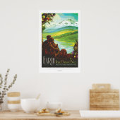 Futuristic Space Poster - Astronauten auf Erden (Küche)