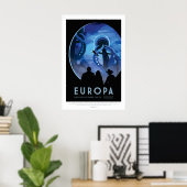 Futuristic Space Poster - Jupiter's Moon Europa (Heimbüro)