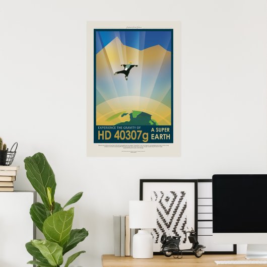 Futuristic Space Poster - Super Earth HD40307G (Heimbüro)