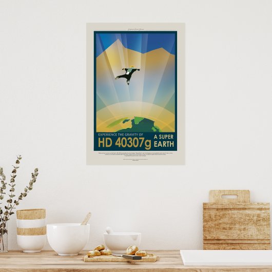 Futuristic Space Poster - Super Earth HD40307G (Küche)