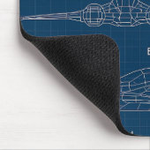 "Futuristic Spacecraft Blueprint Art" Mousepad (Ecke)