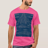 "Futuristic Spacecraft Blueprint Art" T-Shirt (Vorderseite)