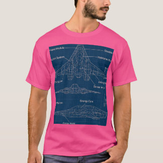 "Futuristic Spacecraft Blueprint Art" T-Shirt