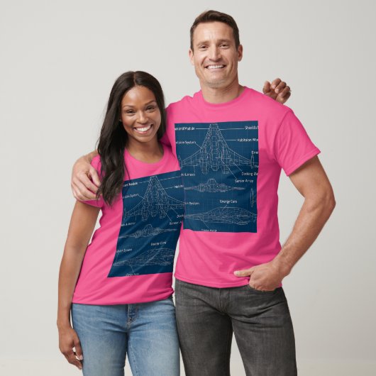 "Futuristic Spacecraft Blueprint Art" T-Shirt (Unisex)
