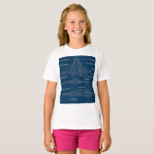 "Futuristic Spacecraft Blueprint Art" T-Shirt (Vorne ganz)
