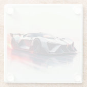 Futuristic Sports Car - Sleek AI Generated Design Glasuntersetzer (Rückseite)