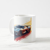 Futuristic Sports Car - Sleek AI Generated Design Kaffeetasse (Vorderseite Links)
