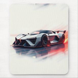 Futuristic Sports Car - Sleek AI Generated Design Mousepad