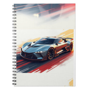 Futuristic Sports Car - Sleek AI Generated Design Notizblock