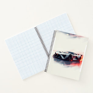 Futuristic Sports Car - Sleek AI Generated Design Notizblock