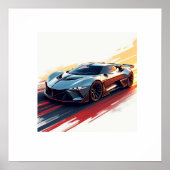 Futuristic Sports Car - Sleek AI Generated Design Poster (Vorne)