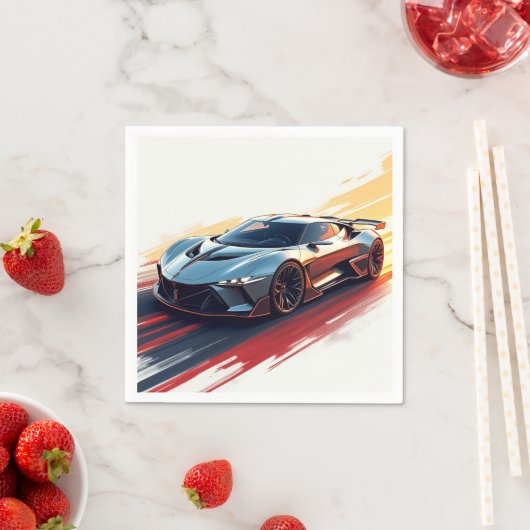 Futuristic Sports Car - Sleek AI Generated Design Serviette (Beispiel)
