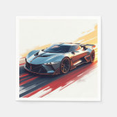 Futuristic Sports Car - Sleek AI Generated Design Serviette (Vorderseite)