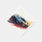 Futuristic Sports Car - Sleek AI Generated Design Serviette (Ecke)