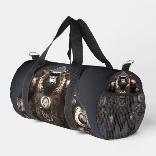 Futuristic Steampunk Gorilla, Duffle Bag (Rechte Ecke)