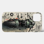 Futuristic Superbike: Tech Blueprint Architectural Case-Mate iPhone Hülle (Rückseite (Horizontal))