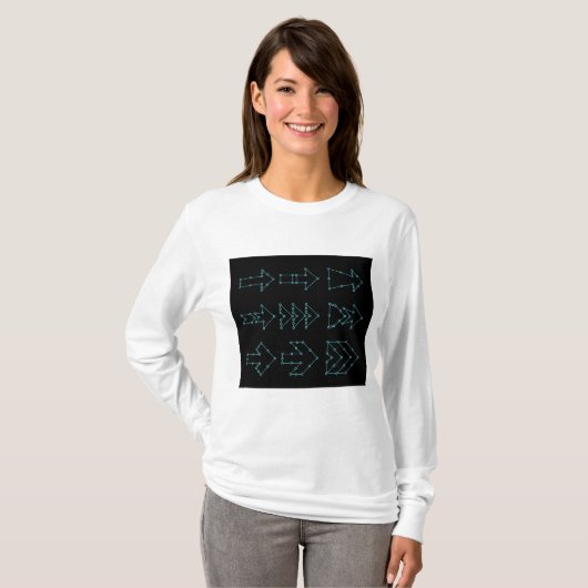 Futuristic Tech Arrow Circuit Design T-Shirt (Vorne ganz)