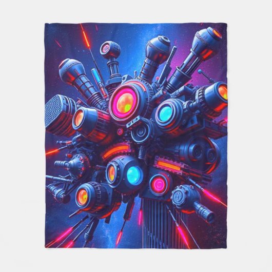 Futuristic Tech Orb Blanket | Komfort Fleecedecke (Vorderseite)
