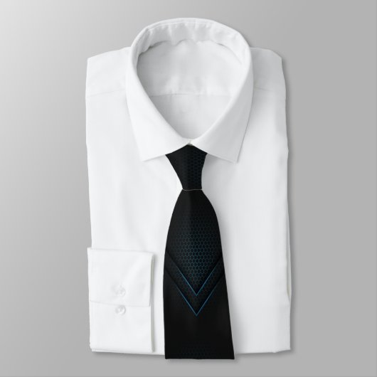 Futuristic Thin Blue Line Neck Tie Krawatte (Gebunden)