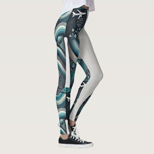 Futuristic Travel Tech Leggings - Global (Rechts)