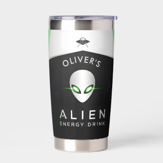 Futuristic UFO & Alien Head Thermobecher