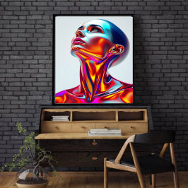 Futuristic woman portrait, sci-fi aesthetics, neon fotodruck