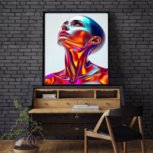 Futuristic woman portrait, sci-fi aesthetics, neon fotodruck