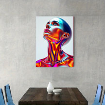 Futuristic woman portrait, sci-fi aesthetics, neon