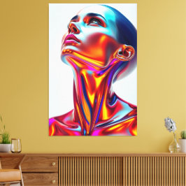 Futuristic woman portrait, sci-fi aesthetics, neon leinwanddruck