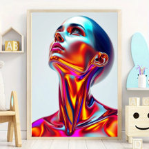 Futuristic woman portrait, sci-fi aesthetics, neon