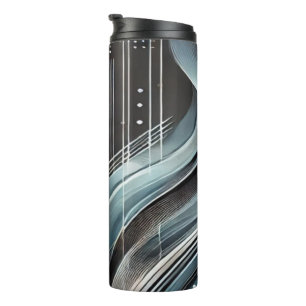 Futuristisch Abstrakt Blue & Silver Thermal Tumble Thermosbecher