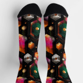 Futuristisch Abstrakt in Emerald, Orange, auf Blac Socken (Oben)