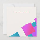 Futuristisch Abstrakt Türkis Pink Wedding lädt ein (Rückseite)