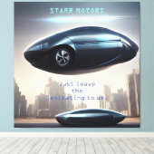 Futuristisch belebende Autos und Canvas Print Leinwanddruck (Insitu (Holzboden))