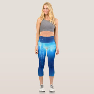 Futuristisch blaues Design auf Capri-Leggings Capri Leggings