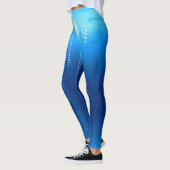 Futuristisch blaues Design auf Leggings (Links)