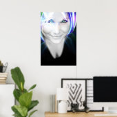 Futuristisch glühende Haaranomie Poster (Heimbüro)