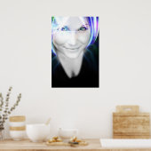 Futuristisch glühende Haaranomie Poster (Küche)