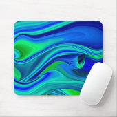 futuristisch, grün und blau Abstrakt Mousepad (Mit Mouse)