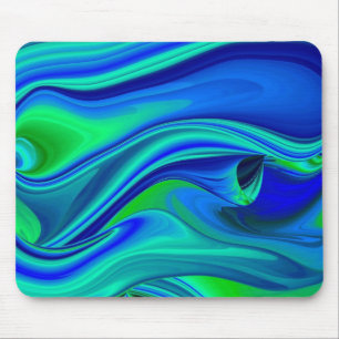 futuristisch, grün und blau Abstrakt Mousepad