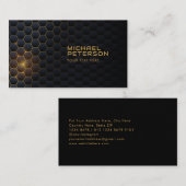 Futuristisch Hexagonal Light Hitech | Modern Visitenkarte (Vorne/Hinten)