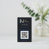 Futuristisch minimalistisch schwarz und blau visitenkarte (Stehend Vorderseite)