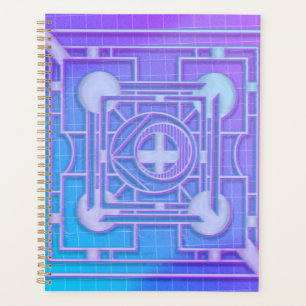 Futuristisch Neon Vaporwave Abstrakt Geometrisch Planer