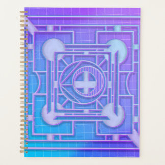 Futuristisch Neon Vaporwave Abstrakt Geometrisch Planer