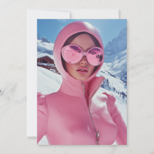 Futuristisch Pink Ski Fashion - Stilvolles Winterg Einladung