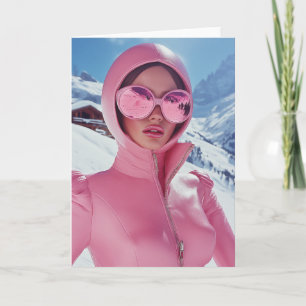 Futuristisch Pink Ski Fashion - Stilvolles Winterg Einladung