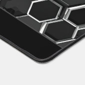 Futuristisch weiß glühende schwarze sechseckige Fo Schreibtischunterlage (Ecke)